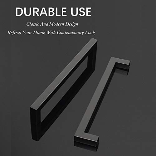 KNOBWELL 6 Pack 192mm Black Cabinet Pulls Drawer Handles Pulls Kitchen Pull - color: Matte Black, size: Hole Center:7-9/16 inch(192mm)