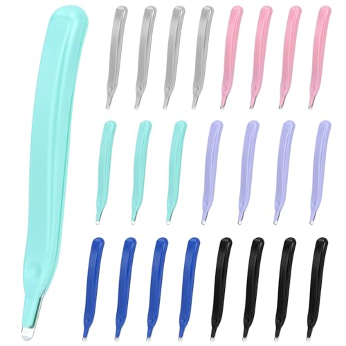 QWORK 24 Pcs Magnetic Staple Remover Bulk, Rubberized Plastic with Stainless Steel Tip and Magnetic End (6 Colors, 4 Pieces Each)
