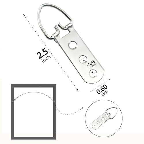 D-Ring Picture Hangers with Screws 20 Pack Hangers for Picture Frame 3Hole - size: 3hole_20pcs