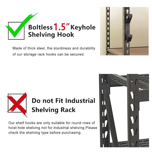 Wallmaster Boltless Shelving Hooks for 1.5 inch Keyhole Shelving Unit 7 Pcs - size: 7 pcs-Unspecified