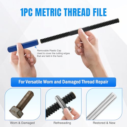 Nilight 15PCS Metric Thread Chaser Set with Case Universal M6 M8 M10 M12 - size: 15PCS Metric