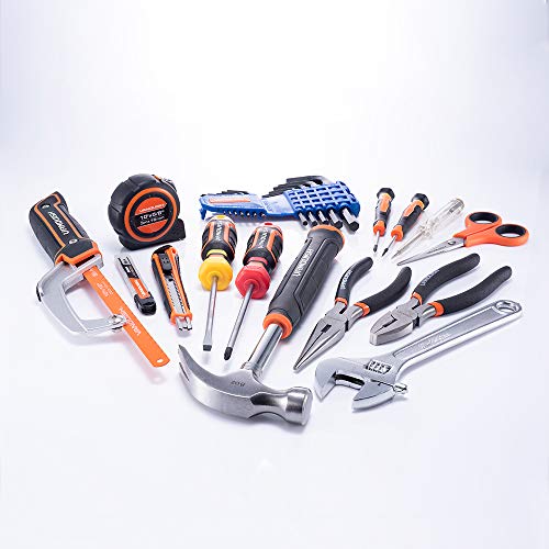 Vanquish 37-Pieces Tool Set for Home,Basic Essential Small Tool Kit Box for Apartment, Dorm, and Household with Blow Molded Storage Case (8001)