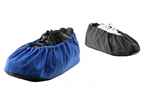 Reusable Washable Shoe & Boot Covers, Made in USA, NonSkid & Lab Tested, 4 Sizes - color: Black, size: Small