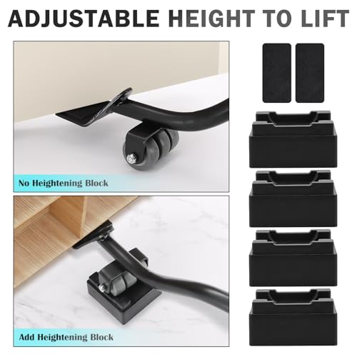 29" Lengthening Furniture Lifter Tool, Appliance Metal Lifter for Furniture - size: Black-29 IN
