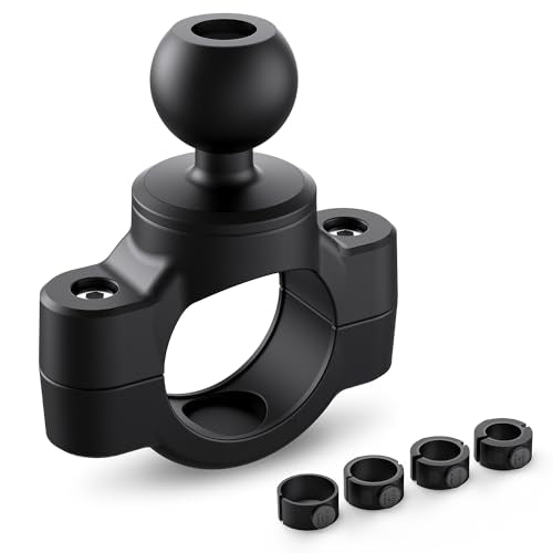 TUSITA Motorcycle Mount Handlebar Rail Base with B Size 1" Ball - Small - size: 1" Ball Handlebar Clamp