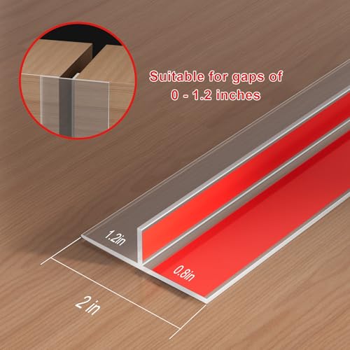 T-Shaped Door Seal Weather Stripping- 20 Ft x 2in Clear - size: 2" W x 20'L x 0.2"T