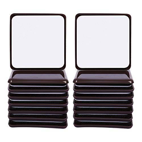 Ezprotekt 2.5" Furniture Sliders for Carpet, Self-Adhesive Furniture Glides - color: Brown, size: 2.5" x 2.5"