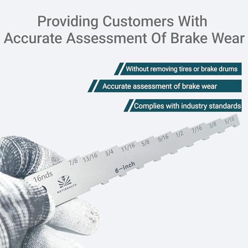 The 6" Brake Pad Measuring Tool,Brake Drum Wear Detection Gauge in 16nds - size: 6"-16nds