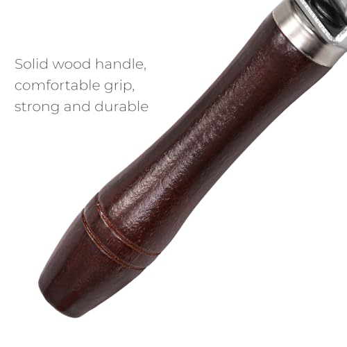 ZOOFOX 2 Pack Leather Press Edge Roller, Heavy-Duty Seam Roller for Leather, Leather Craft Platen Tools with Easy to Grip Handle for Quilting, Sewing, Wallpaper