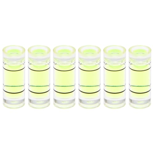 HARFINGTON 6pcs Small Cylindrical Bubble Level Vials 4.5x12mm PMMA Mini Horizontal Bubble Spirit Level Measuring Layout Tools for RV TV Picture Frame Hanging Tool Leveler - size: 4.5x12mm