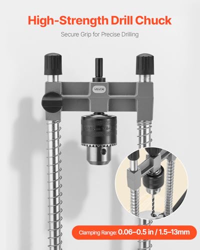 VEVOR Drill Guide, Multi-Angle Press Portable Precision Drilling Guide Jig Attachment, with Large Handle and Mounting Holes, Aluminum Alloy, for Drilling Angled or Straight Holes, for Wood Working - size: Ultra, style: Drill Guide