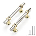 Rergy 10 Pack 3-3/4 Inch Hole Center Brushed Nickel and Gold Cabinet Pulls - color: Brushed Nickel&Gold, size: 3-3/4in Hole Center(96mm)