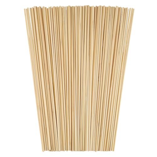 150PCS Small Wood Rods - 1/8 x 12 Inch Round Wooden Cake Sticks Long Macrame Dowels for Crafting Hardwood Dow Rods for Craft and DIY Projects
