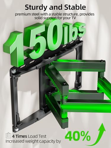 USX MOUNT Full Motion TV Wall Mount for 42-97 Inch TVs up to 150lbs, Swivel and Tilt Wall Mount TV Barcket with Extension, Max VESA 600x400mm & 16" Wood Studs，Fit Most 75 85 86 90 95 inch TVs - size: 42-97 inch