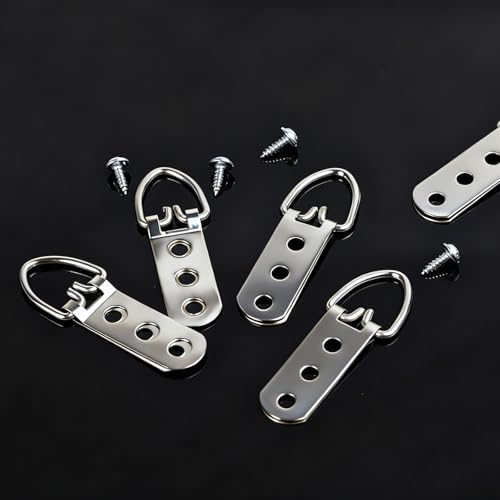D-Ring Picture Hangers with Screws 40 Pack Hangers for Picture Frame 3Hole - size: 3hole_40pcs