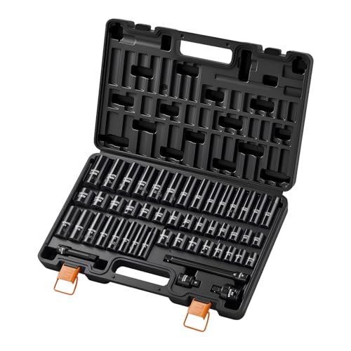 VEVOR 3/8" Drive Impact Socket Set, 48-Piece, Deep & Shallow Kit - size: 3/8" 48PCS