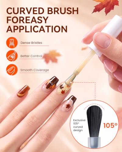 Makartt Fall Brown Gel Nail Polish Set: 6 Colors 15ml Hema-Free Gel Polish - color: Fall Collection
