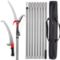 Walensee Pole Saws for Tree Trimming, Extendable Tree Pruner,Manual Branch Timmer with Blade and Scissors High Branches Pruning Fiberglass Pole Pruner and Cutter Garden Tool with Storage Bag 7.2-27FT - size: 27 FT