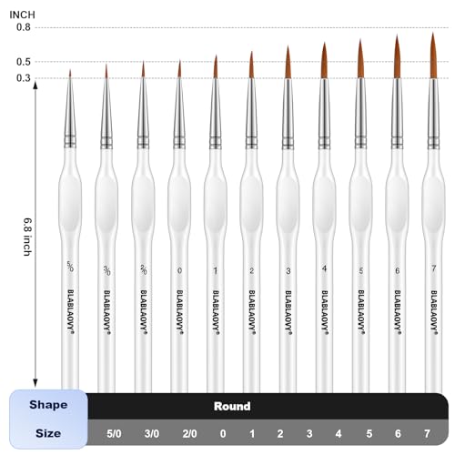 11 Pcs Detail Paint Brushes with Triangular Handles, Paint by Numbers - color: White