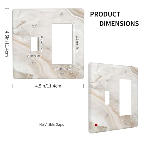 Luxurious Beige Brown Cloudy Marble Texture Outlet Covers 1 Toggle 1 Rocker Combination Decorative Wall Plate Electrical Switch Plates Light Switch Cover Plate for Kitchen Bathroom Home Decor - color: Luxurious Beige Brown Cloudy Marble Texture, size: 1 T