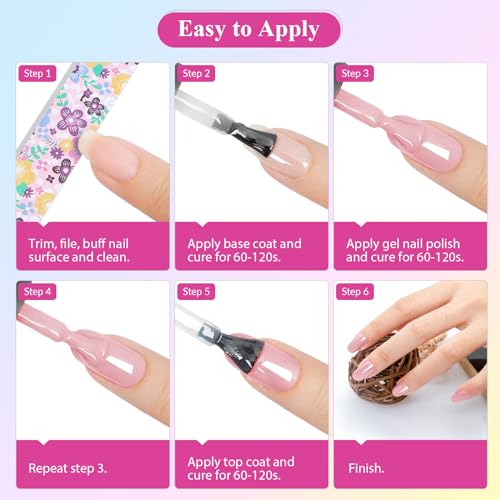 VANREESA 42 Pcs Gel Nail Polish Kit with U V Light 24 Popular Colors Gel Polish Nail Kit Green Blue Purple Pink Orange Complete Nail Kit with Manicure Tools Gifts for Women Girls - color: Sweet & Popular Collection