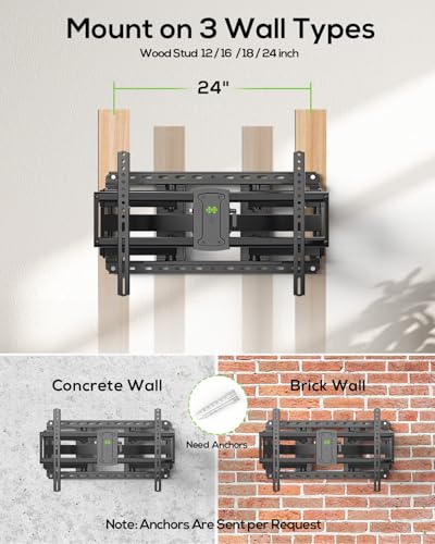 USX MOUNT Full Motion TV Wall Mount for Large TVs 42-97 Inch up to 150 lbs - size: For 42" to 97" TVs