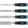 LIBRATON Chisel Set, Wood Chisel Set, Wood Chisel Tool Set for Woodworking | Wood Chisels, Chrome Vanadium Steel Chisel with Storage Pouch, 1/4"(6mm), 1/2"(13mm), 3/4"(19mm), 1"(25mm)