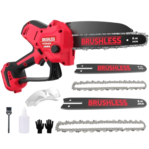 Mini Chainsaw Compatible With Milwaukee Chainsaw M18 Battery,8 Inch & 6 Inch Cordless Pruning Chainsaws,1000W Brushless Powered Mini Chain Saw for Tree Trimming (Not battery)