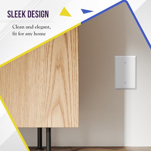 ENERLITES 5 Pack Oversized Blank Wall Plate Cover, 1-Gang, White - color: White, size: Over-Size