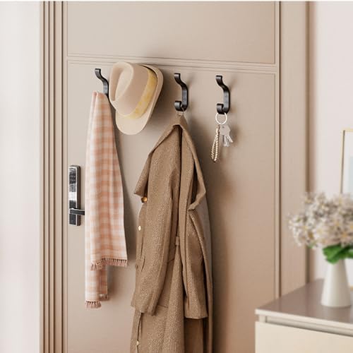 Coat Hooks Wall Mount,Heavy Duty Wall Hooks for Backpack,Towel,Black 4 Pack - color: Black, size: 4 Pack