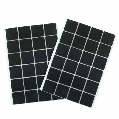 Bivethoi 192pcs Self-Stick Square Felt Furniture Pads, 1" x 1", Black - size: 1" Square 192 pcs