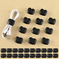20-Pack Cable Storage and Organizer Clips – Versatile Wire & Charging Cable Management for Travel, Desk, and Home – Secure and Tidy Data Cable Holders – Black - color: Black
