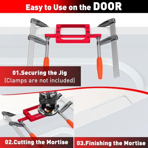 3" Fixed Size Door Hinge Jig for Door and Jamb, Aluminum Alloy - size: 3 in