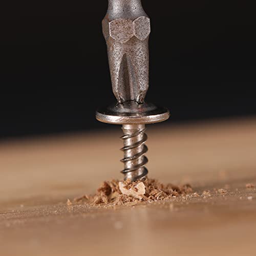 #8 x 1-1/2" Wood Screw 500Pcs 410 Stainless Steel Standard Thread Truss Head Fast Self Tapping by SG TZH - color: Silver - Stainless Steel, size: #8 x 1-1/2"