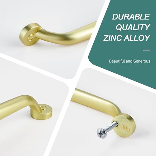 AVICCI 10 Pack Cabinet Pulls 12"/305mm Brushed Gold Heavy Duty Solid Cabinet Handles cabinets Dressers Kitchens Handles Bathroom cabinets Cabinet pulls - color: Brushed Gold, size: 12"(305mm)Diameter-5Pcs