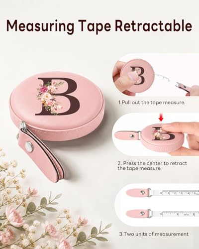 Maicican Retractable Tape Measure, Pink Leather Sewing Measuring Tape, B - color: Tape Measure-Pink B