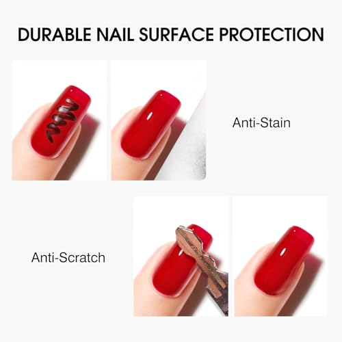 CANNI 2 Pcs No Wipe Gel Top Coat and Base Coat Set- High Gloss Shiny Long Lasting Base Top Coat Gel Nail Polish, Nail Art Home and Professional Manicure - color: Base & Top