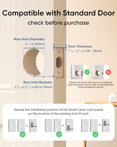eufy Security Smart Lock C33, Keypad Door Lock with Handle, Built-in Wi-Fi - color: Black