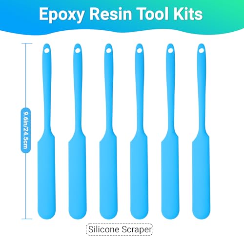 Gartful 6PCS Silicone Spatula Sticks, Non-Stick Epoxy Resin Mixing Sticks Scraper Tools, Reusable Stirring Rods for Resin, Paint, Waxing, Liquid, Arts Crafts Supplies, Facial Mask, Blue - color: Blue, size: Large