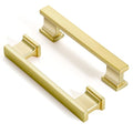 Brushed Brass Kitchen Square Cabinet Handles 3.75 Inch 10 Pack - color: Brushed Brass, size: 3.75"/96MM Hole Center