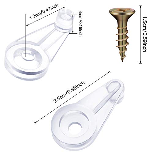 Blulu 50 Pack Glass Retainer Clips with Screws - color: Transparent With Gold Screw