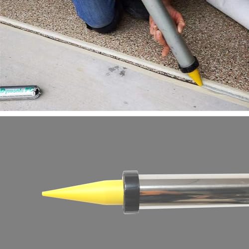 Yellow Reusable Caulking Nozzle Applicator for Caulk Gun, Epoxy Extension Tool, 12 Pack