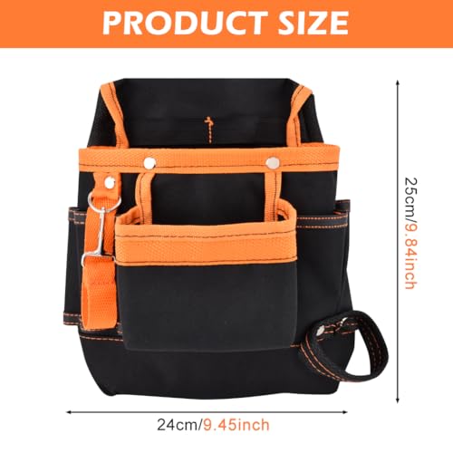 Tool Belts 8 Pockets, Tool Pouch Heavy Duty Tool Belts for Men Tool Belt Bag Adjustable Tool Pouch Belt with Belt Clip Utility Belt Pouch for Electrician, Carpenter, Construction
