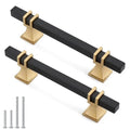 10 Pack 3-3/4 Inch Black and Gold Cabinet Pulls Black and Gold Cabinet Handles Kitchen Cabinet Handles Dresser Drawer Pulls Kitchen Cabinet Hardware - color: Black & Matte Gold, size: 3-3/4 inch (96mm) Hole Center Pull