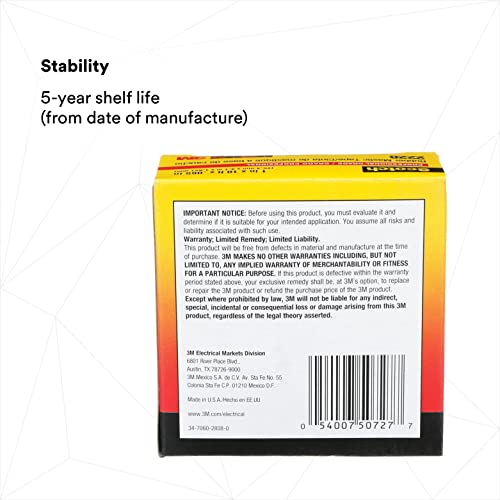 3M Scotch Rubber Mastic Tape 2228, 1 in x 10 ft, Black, 1 Roll - size: 1 in x 10 ft