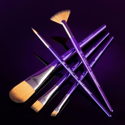 Royal & Langnickel Moderna, 5pc Variety Brush Set for All Painting Mediums, Includes - Oval Wash, Angular, Shader, Fan & Round Brushes - style: Variety
