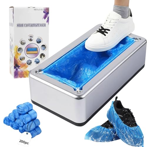 Shoe Covers Dispenser with 200pcs Shoe Cover Disposable Non Slip, User-Friendly and Reliable Shoe Cover Machine, Automatic Shoe Cover Dispenser for Home, Office, Factory Use