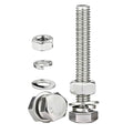 (4sets) 3/8-16x5 Hex Head Assorted Bolts, Nuts, Flat & Lock Washers, 304 Stainless Steel Hex Screws Nuts and Bolts Assortment Kit,Fully Threaded - size: 3/8-16x5