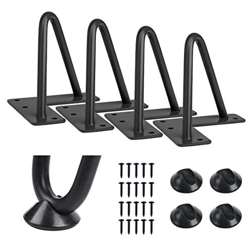 SMARTSTANDARD 4 Inch Heavy Duty Hairpin Furniture Legs, Black 4PCS - color: Black, size: 4 Inch