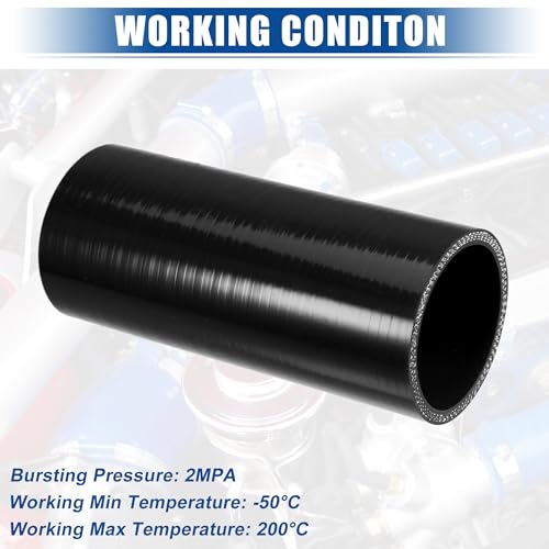 uxcell 4-Ply ID 6" Length Silicone Reducer Hose Black for Car Intercooler - size: 2.25" ID
